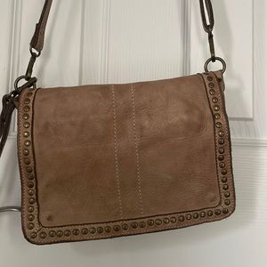 Authentic Italian leather studded crossbody/clutch NEW!